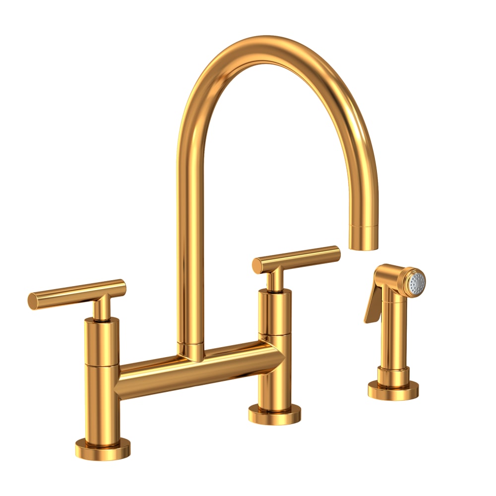 East Linear 1.8 GPM Widespread Bridge Kitchen Faucet with Lever Handles - Includes Side Spray