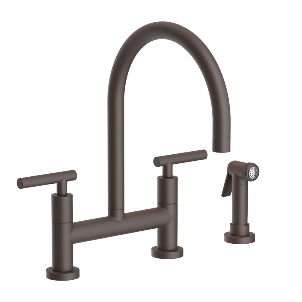 East Linear 1.8 GPM Widespread Bridge Kitchen Faucet with Lever Handles - Includes Side Spray