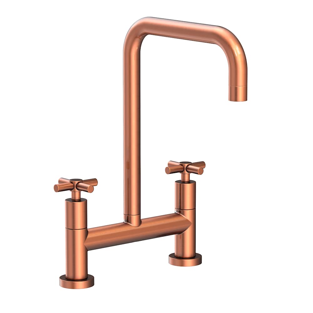 East Square 1.8 GPM Widespread Bridge Kitchen Faucet with Cross Handles