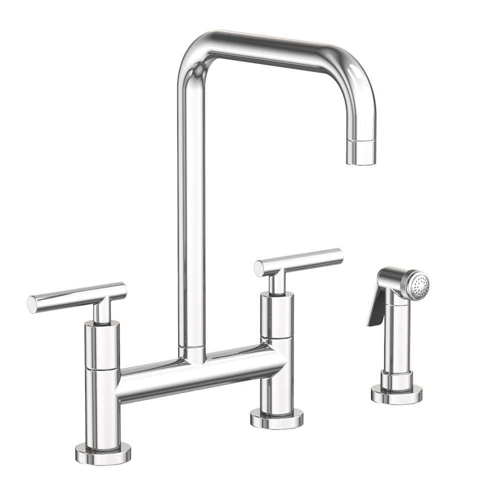 East Square 1.8 GPM Widespread Bridge Kitchen Faucet with Lever Handles - Includes Side Spray