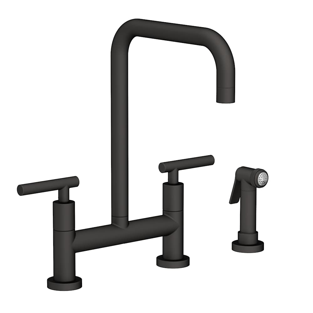 East Square 1.8 GPM Widespread Bridge Kitchen Faucet with Lever Handles - Includes Side Spray