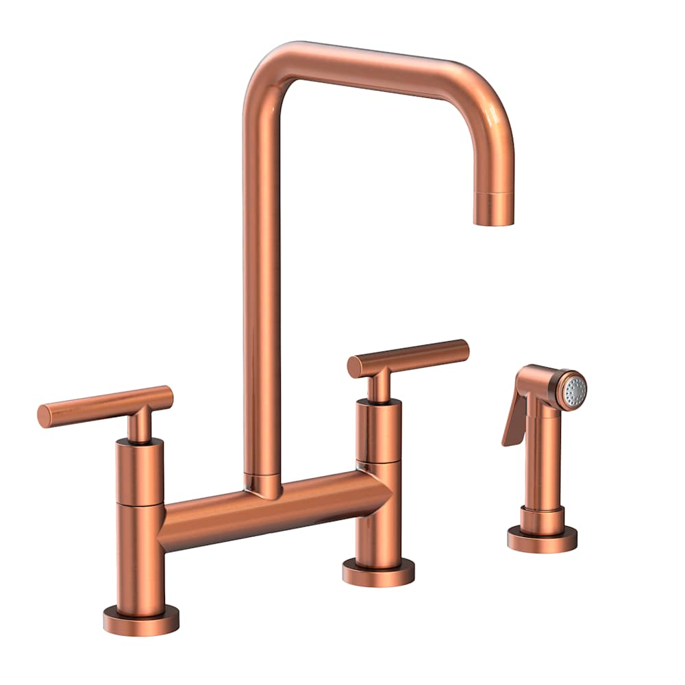 East Square 1.8 GPM Widespread Bridge Kitchen Faucet with Lever Handles - Includes Side Spray