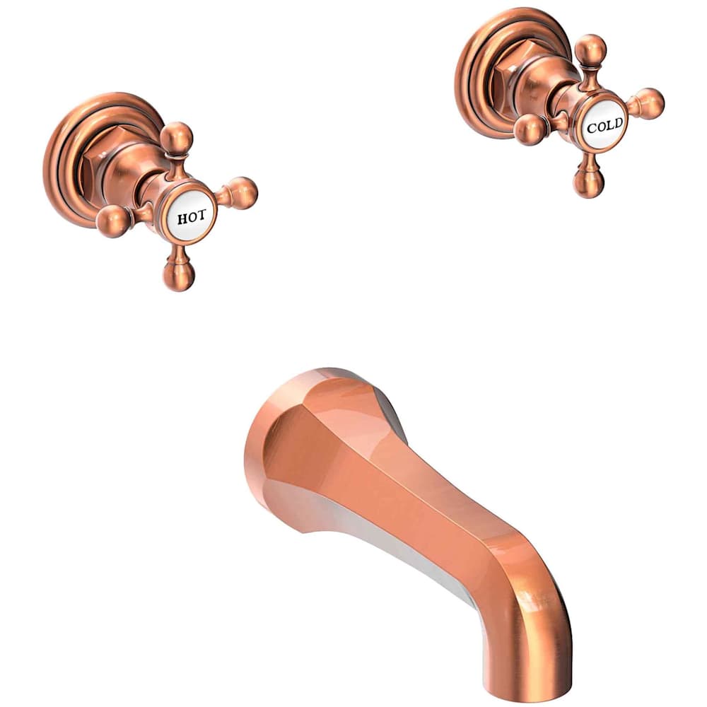 Astor Double Handle Wall Mounted Bathtub Faucet with Metal Cross Handles