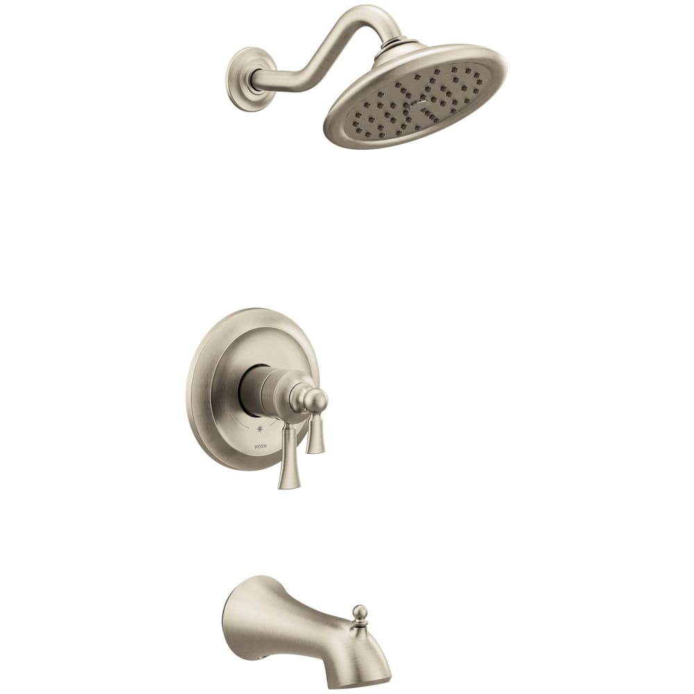 Moen Wynford Deck Mounted Roman Tub Filler Trim with Metal Lever Handles - Includes Personal Shower Polished Nickel