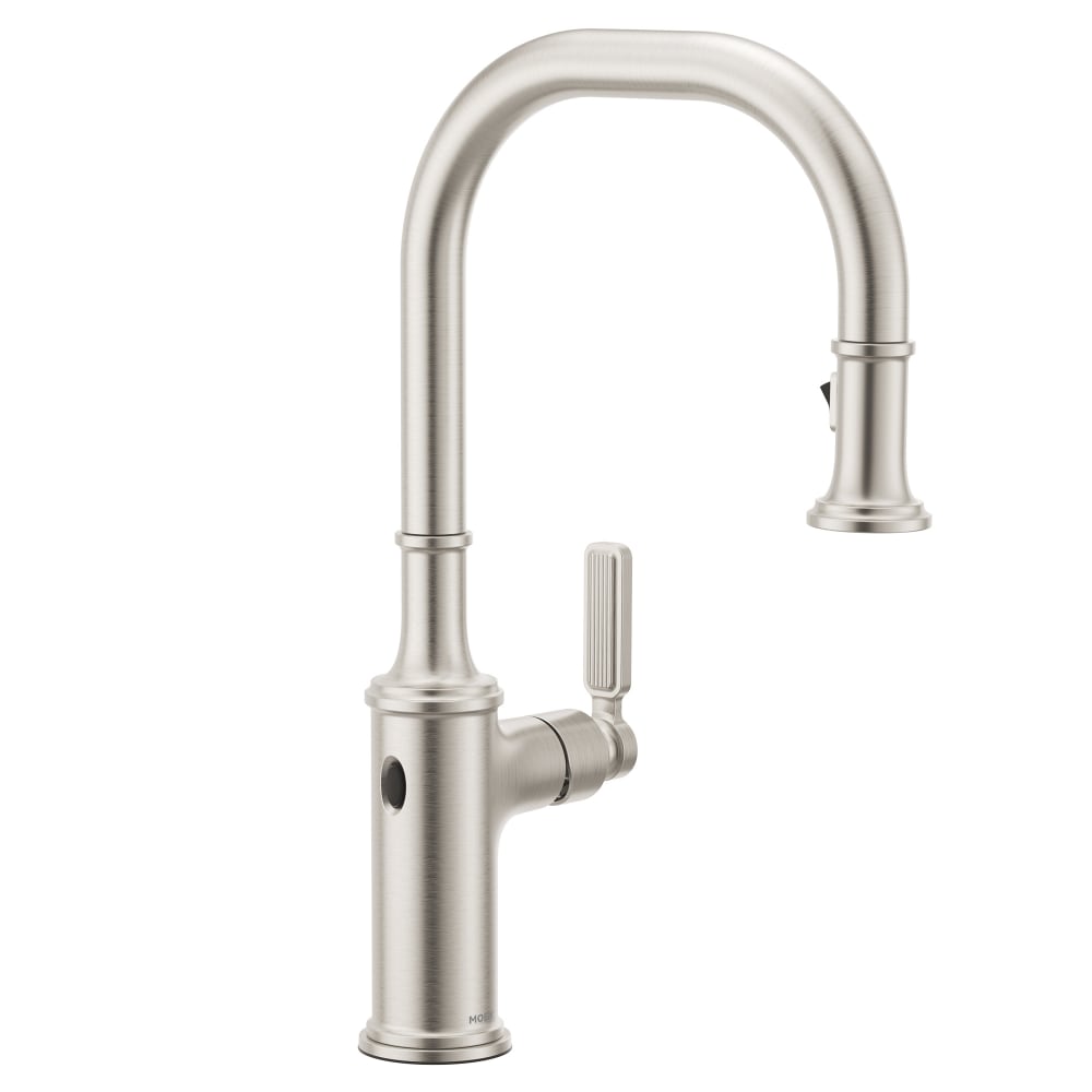 Moen Smyth 1.5 GPM Single Hole Pull Down Kitchen Faucet with MotionSense Wave and Power Clean Spot Resist Stainless