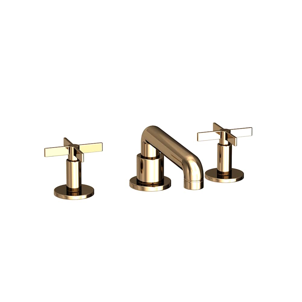 Tolmin 1.2 GPM Widespread Bathroom Faucet with Cross Handles and Angled Spout