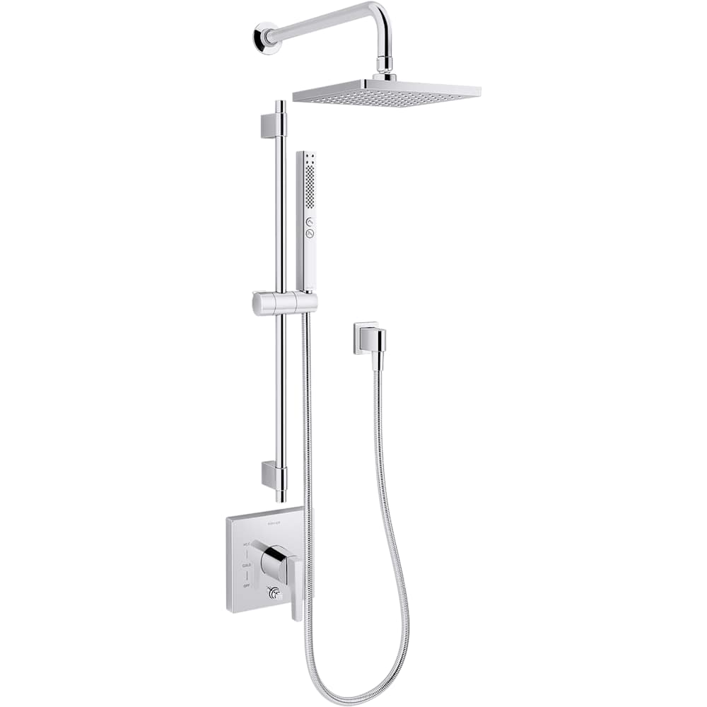 Honesty Pressure Balanced Shower System with 1.75 GPM Shower Head, Hand Shower, Slide Bar, Shower Arm, Hose, and Valve Trim – Less Rite-Temp Valve