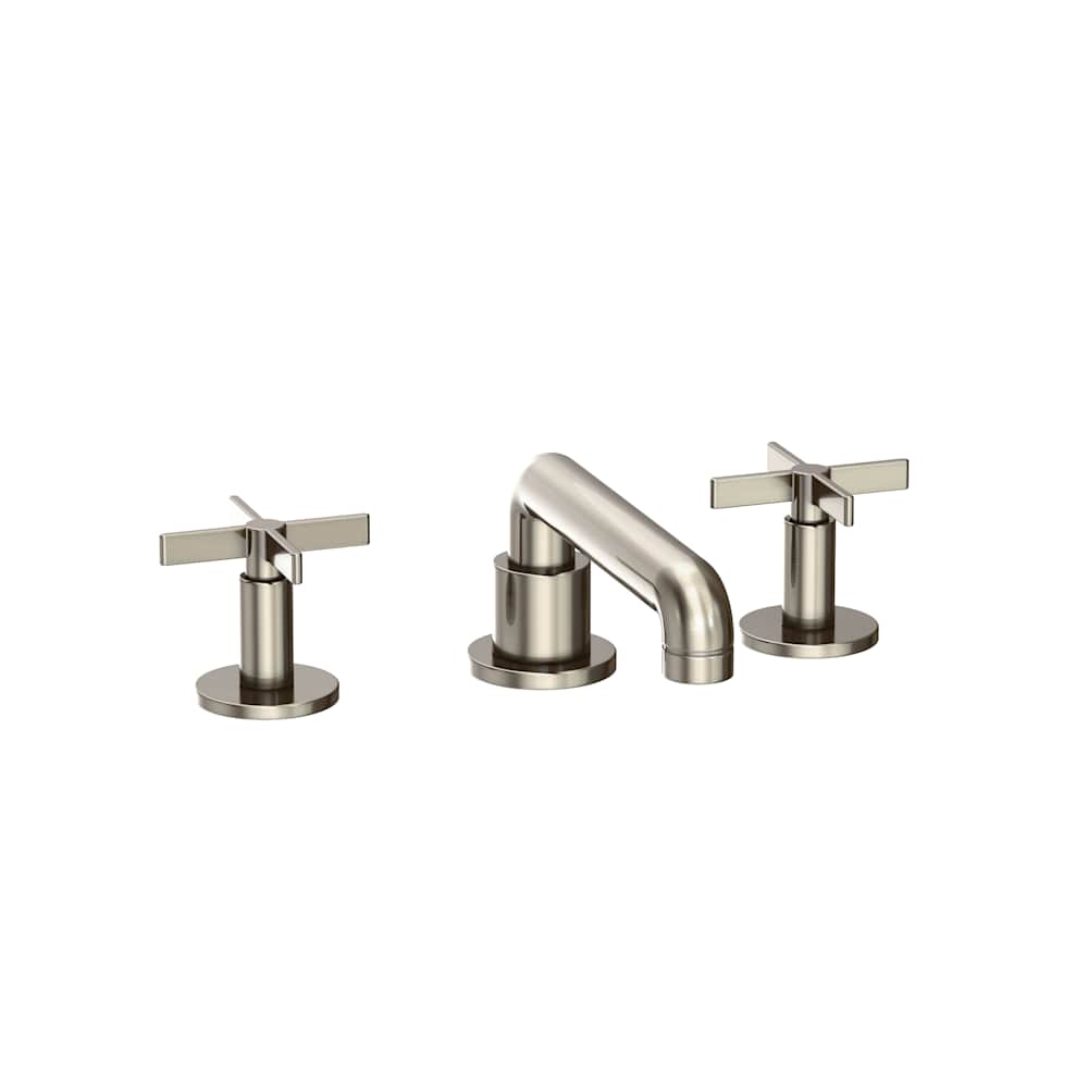 Tolmin 1.2 GPM Widespread Bathroom Faucet with Cross Handles and Angled Spout