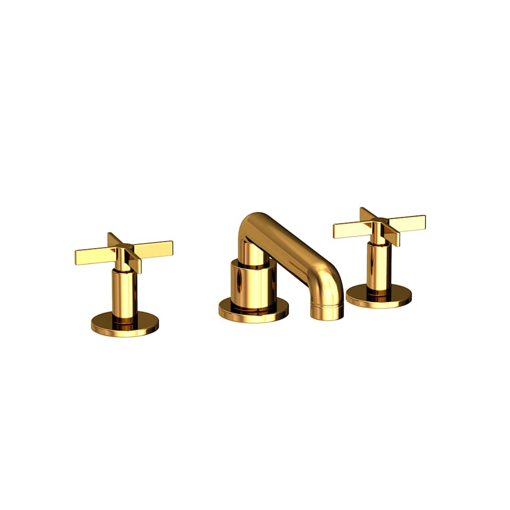Tolmin 1.2 GPM Widespread Bathroom Faucet with Cross Handles and Angled Spout