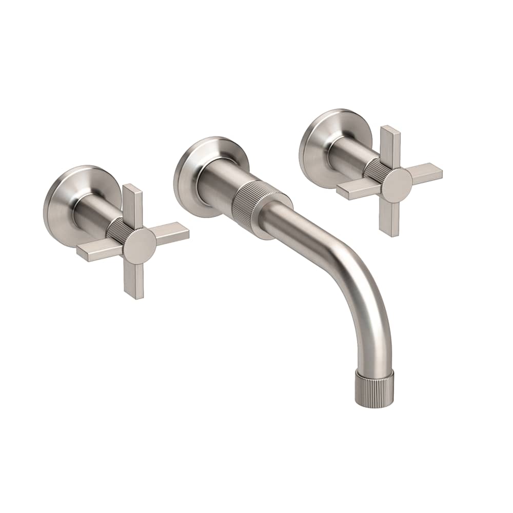 Pardees 1.2 GPM Wall Mounted Widespread Bathroom Faucet with Cross Handles