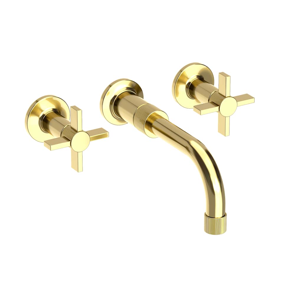 Pardees 1.2 GPM Wall Mounted Widespread Bathroom Faucet with Cross Handles