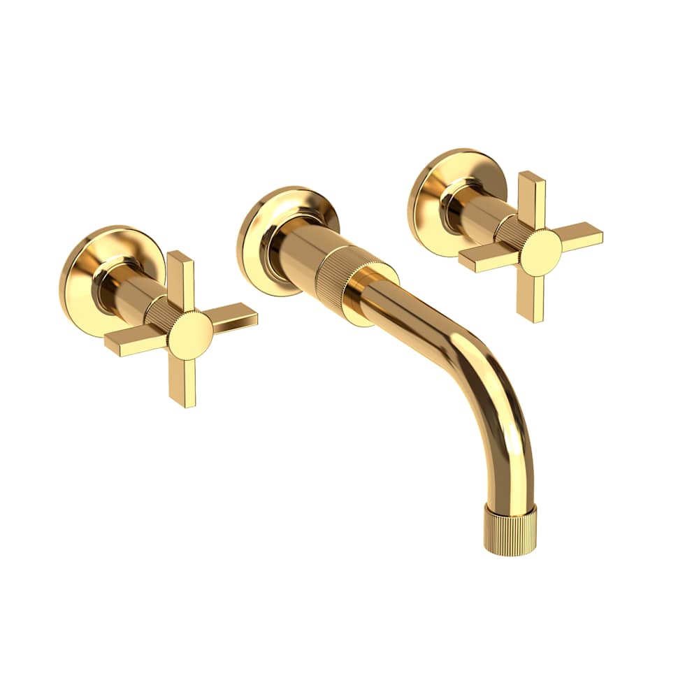 Pardees 1.2 GPM Wall Mounted Widespread Bathroom Faucet with Cross Handles