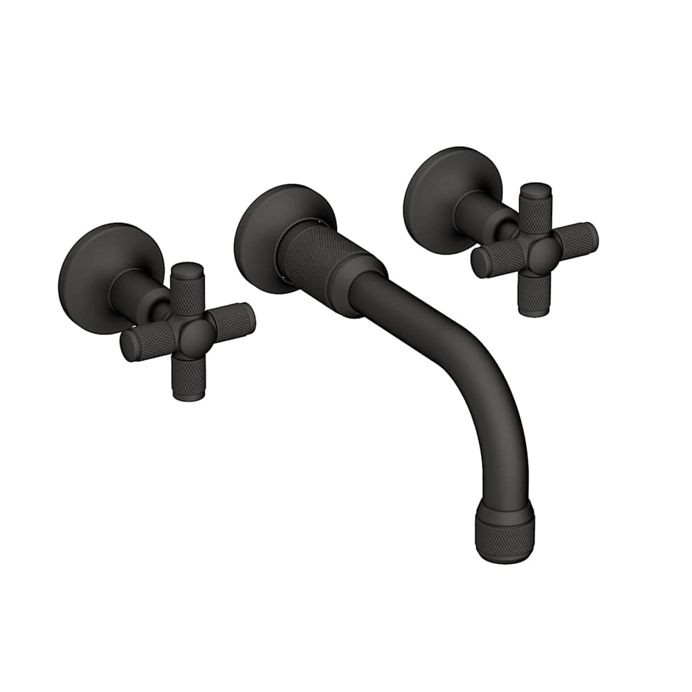 Clemens 1.2 GPM Wall Mounted Widespread Bathroom Faucet with Cross Handles