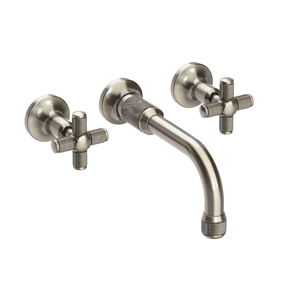 Clemens 1.2 GPM Wall Mounted Widespread Bathroom Faucet with Cross Handles