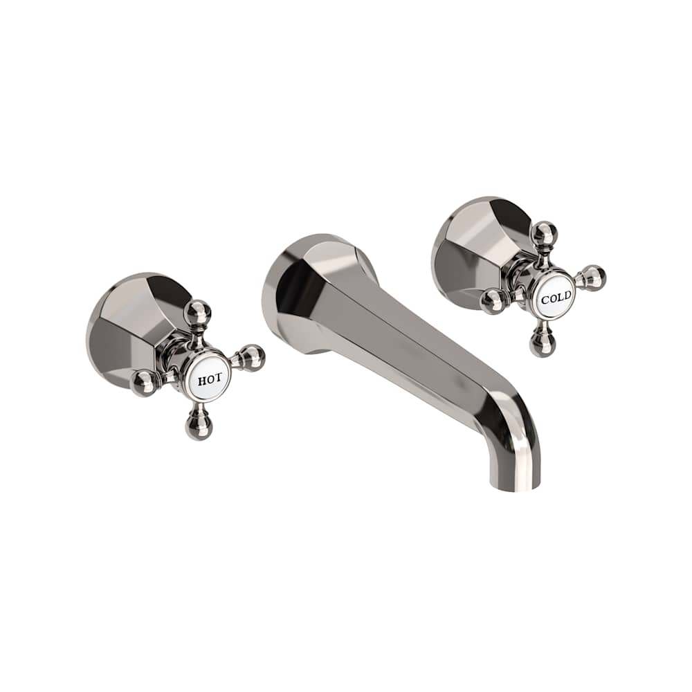 Metropole 1.2 GPM Wall Mounted Widespread Bathroom Faucet with Cross Handle