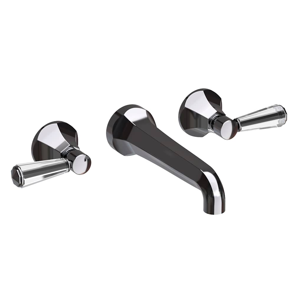Metropole 1.2 GPM Wall Mounted Widespread Bathroom Faucet with Crystal Lever Handle