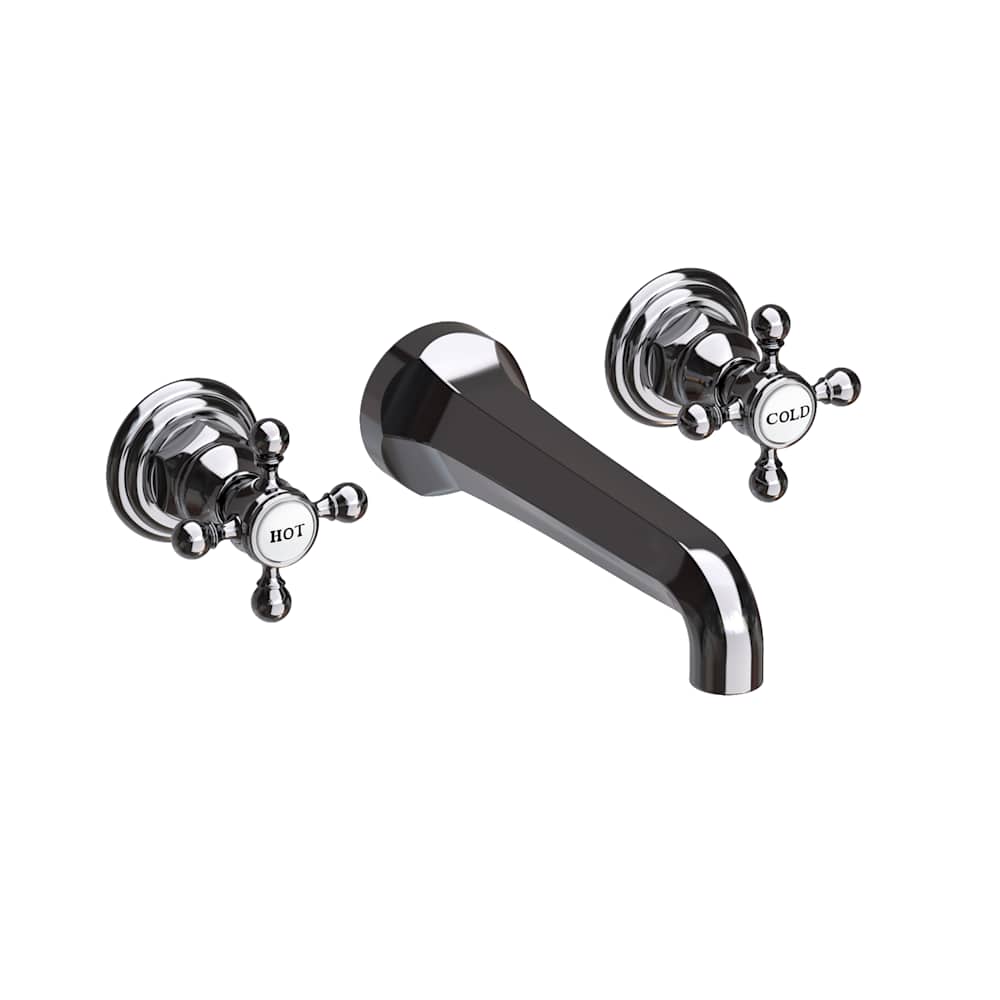 Astor 1.2 GPM Wall Mounted Widespread Bathroom Faucet with Cross Handles