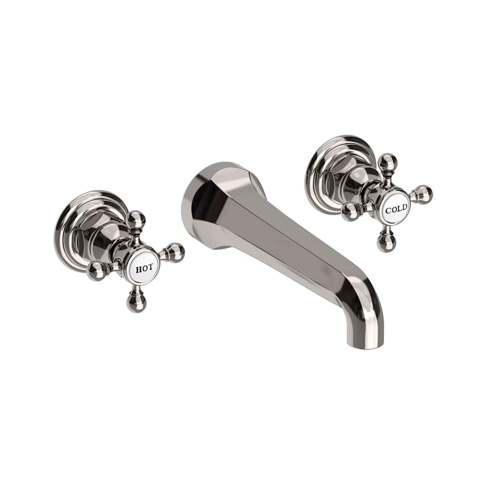 Astor 1.2 GPM Wall Mounted Widespread Bathroom Faucet with Cross Handles