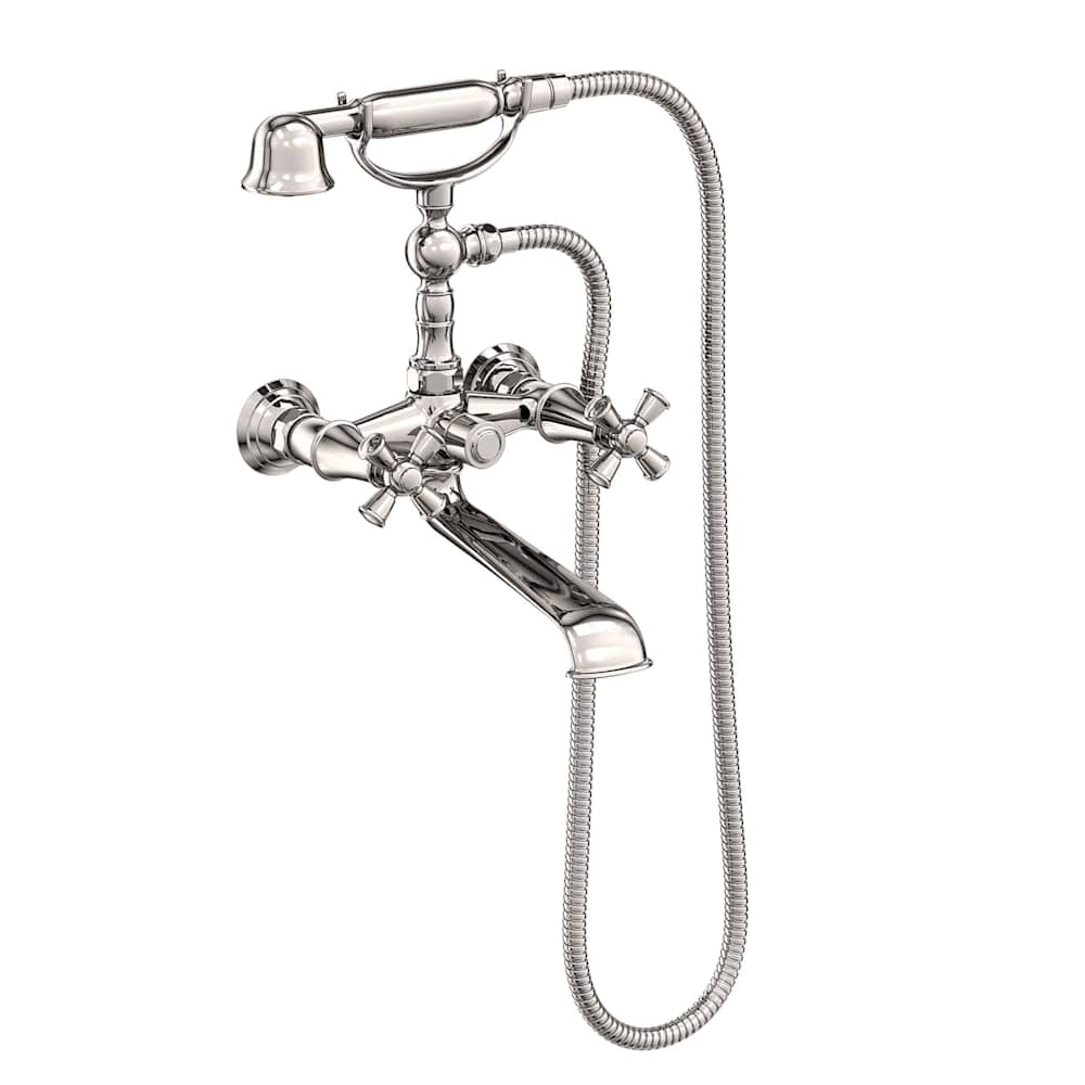 Aylesbury Wall / Floor Mounted Tub Filler with Built-In Diverter - Includes Hand Shower