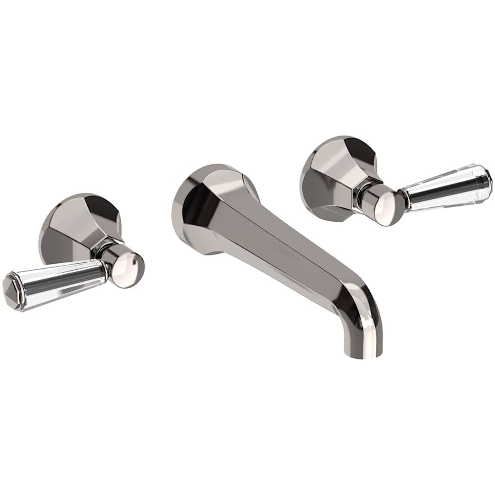 Metropole 1.2 GPM Wall Mounted Widespread Bathroom Faucet with Crystal Lever Handle