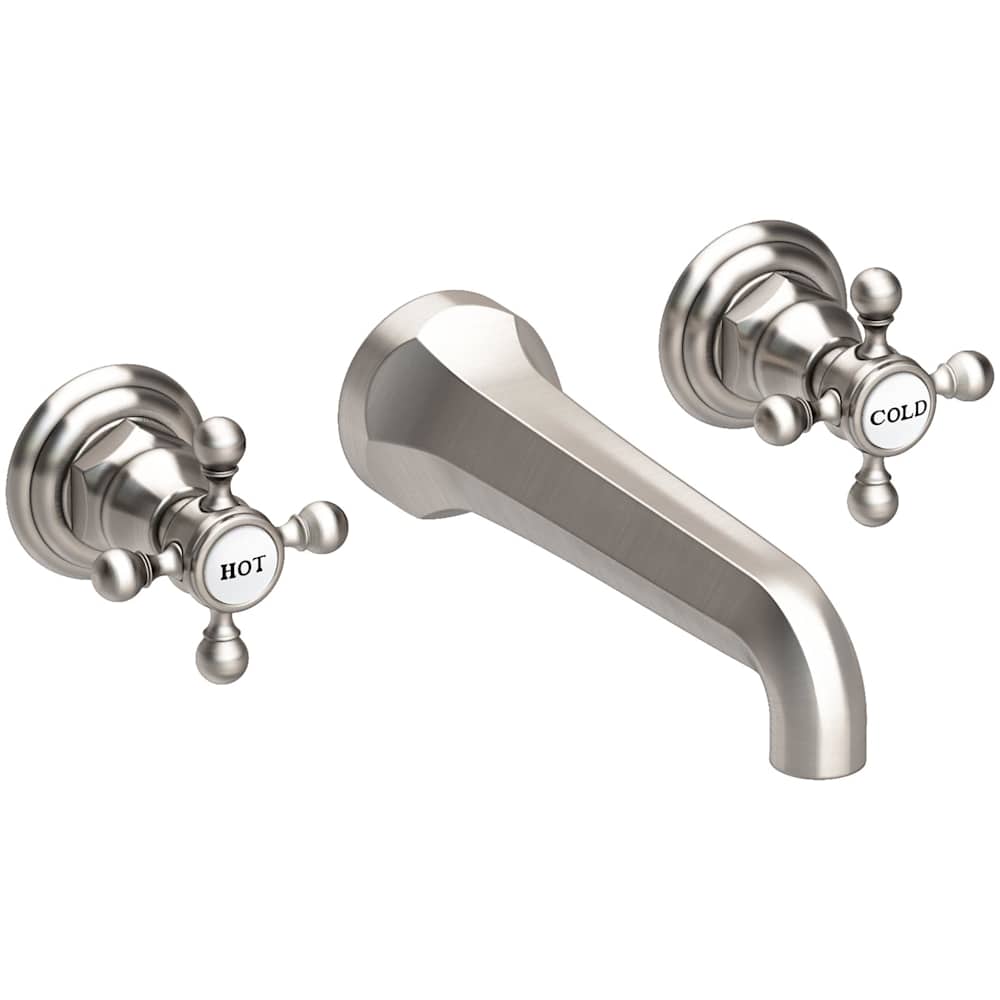 Astor 1.2 GPM Wall Mounted Widespread Bathroom Faucet with Cross Handles