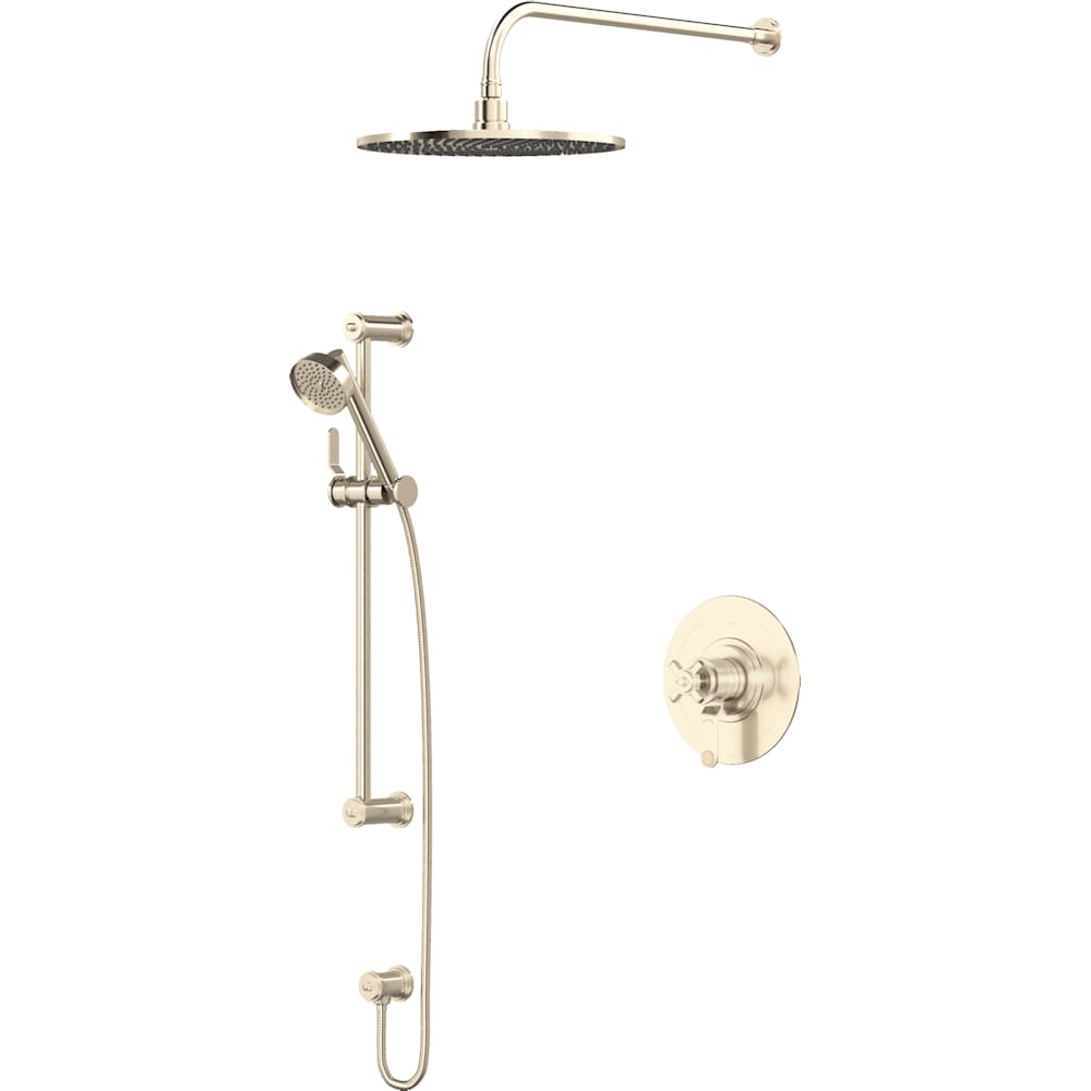 Armstrong Pressure Balanced and Thermostatic Shower System with Shower Head, Hand Shower, Slide Bar, Shower Arm, Hose, and Valve Trim