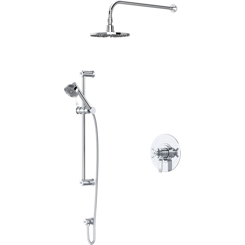Armstrong Pressure Balanced and Thermostatic Shower System with Shower Head, Hand Shower, Slide Bar, Shower Arm, Hose, and Valve Trim