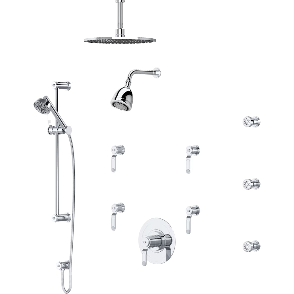 Armstrong Thermostatic Shower System with Shower Head, Hand Shower, Slide Bar, Bodysprays, Shower Arm, Hose, and Valve Trim