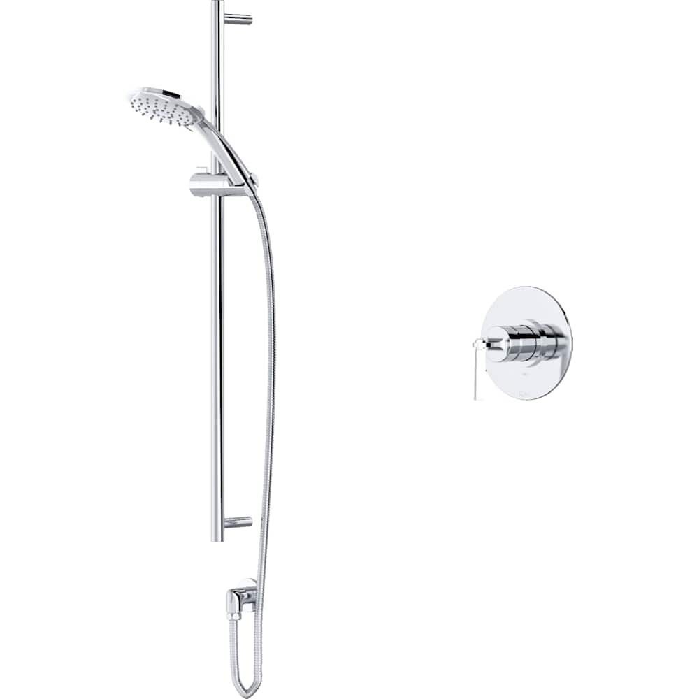 Modelle Pressure Balanced Shower System with Hand Shower, Slide Bar, Hose, and Valve Trim