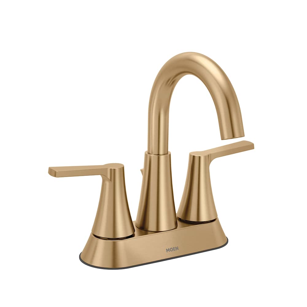Moen Jase 1.2 GPM Centerset Bathroom Faucet with Pop-Up Drain Assembly Bronzed Gold