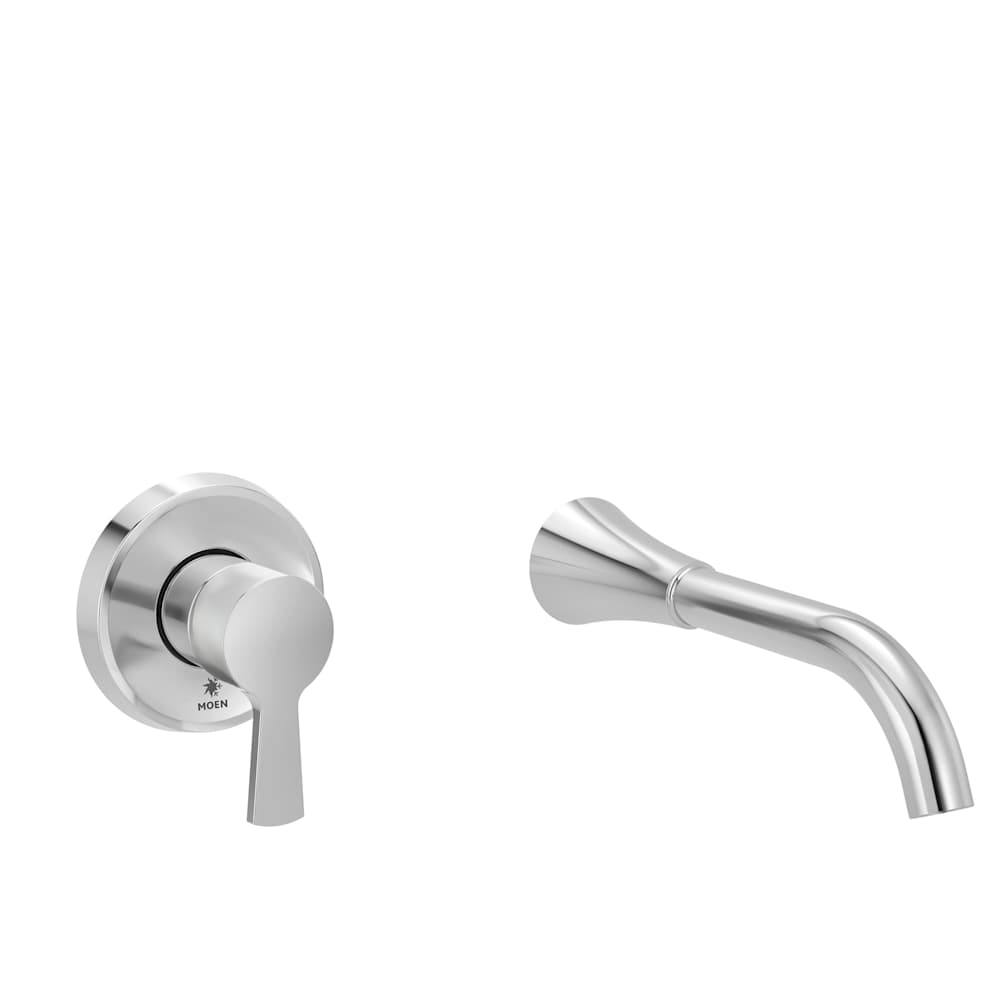 Moen Colinet 1.2 GPM Wall Mounted Widespread Bathroom Faucet Brushed Nickel