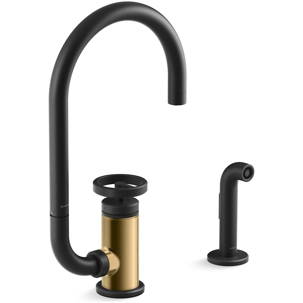 Billet 1.5 GPM Single Hole Kitchen Faucet - Includes Side Spray