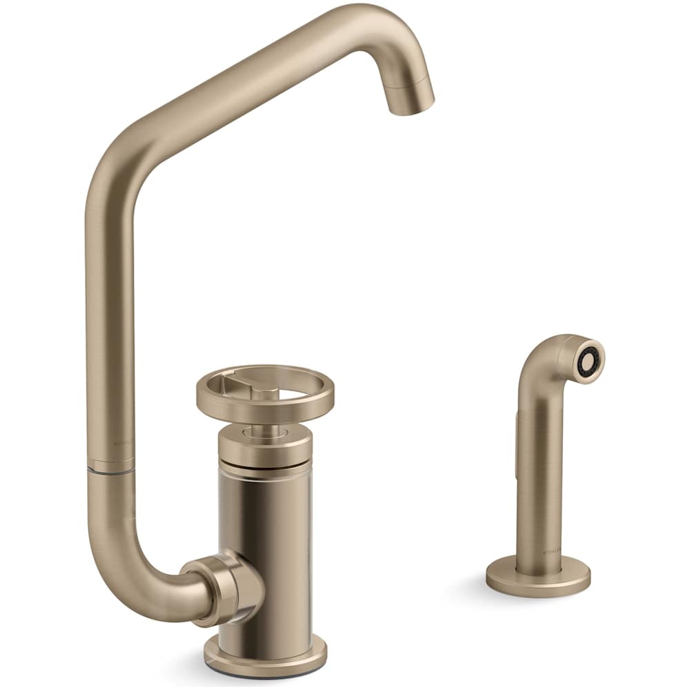 Billet 1.5 GPM Single Hole Kitchen Faucet - Includes Side Spray and SoftRinse Spray Function