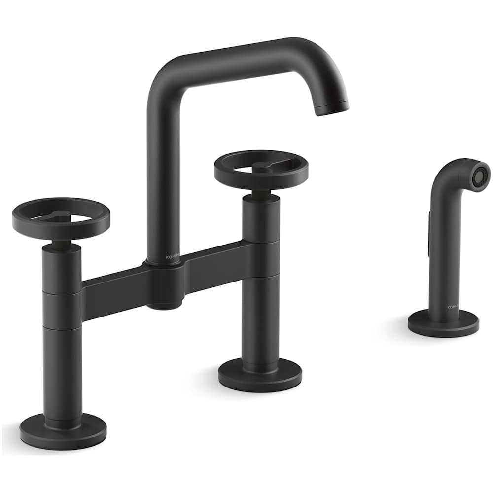 Billet 1.5 GPM Widespread Bridge Kitchen Faucet - Includes Side Spray