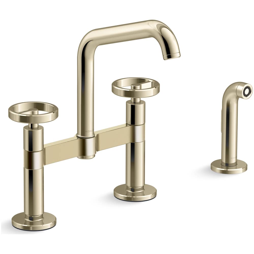 Billet 1.5 GPM Widespread Bridge Kitchen Faucet - Includes Side Spray