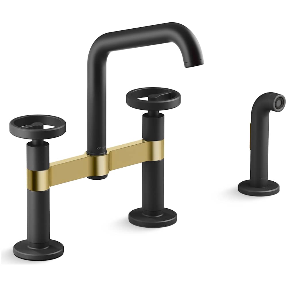 Billet 1.5 GPM Widespread Bridge Kitchen Faucet - Includes Side Spray