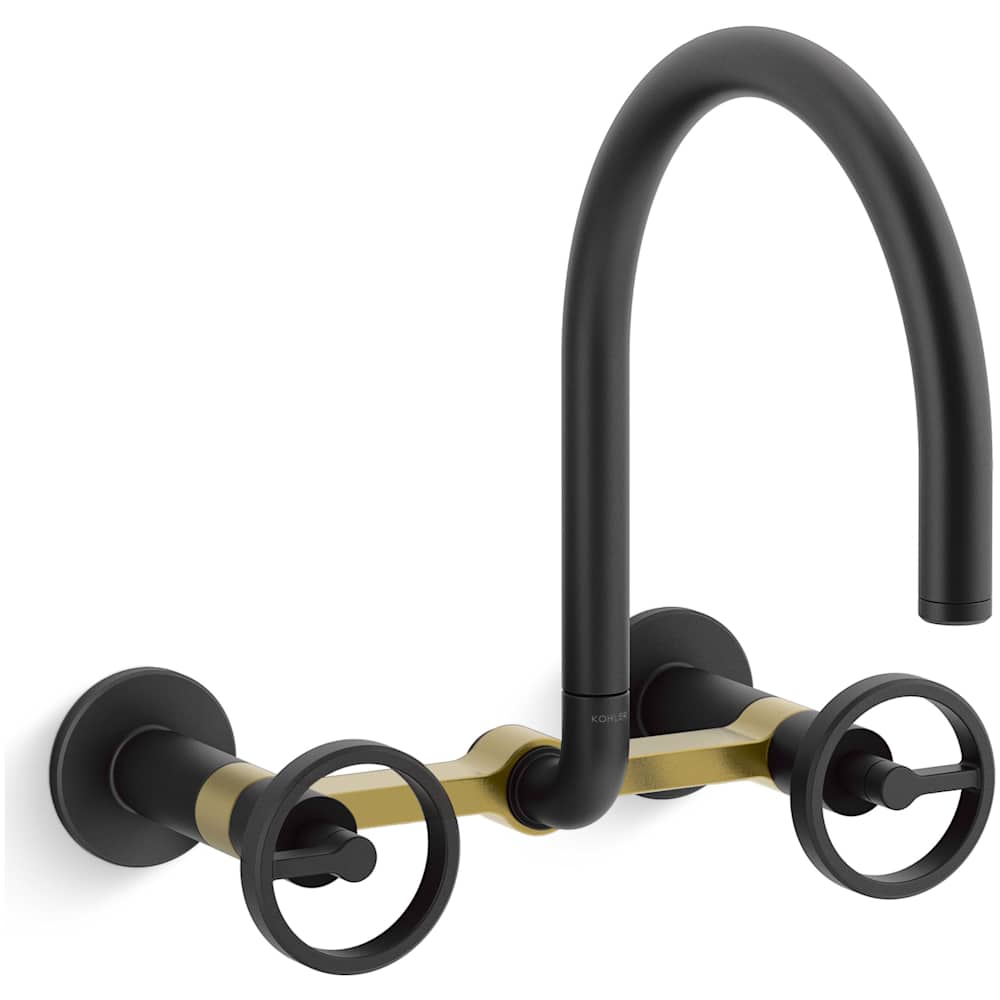 Billet 1.5 GPM Wall Mounted Widespread Bridge Kitchen Faucet