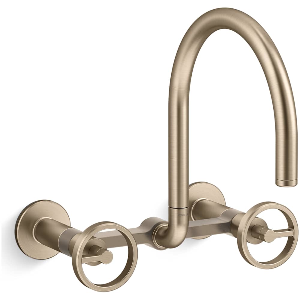 Billet 1.5 GPM Wall Mounted Widespread Bridge Kitchen Faucet