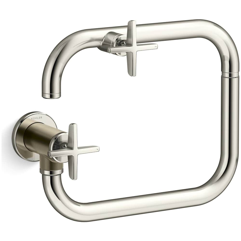 Billet 3.2 GPM Wall Mounted Single Hole Pot Filler with Dual Cross Handles