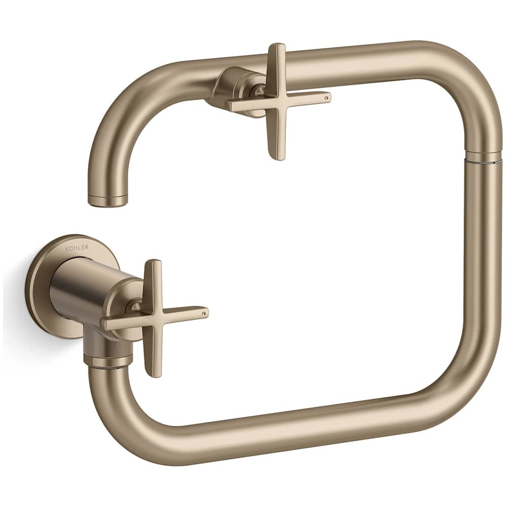 Billet 3.2 GPM Wall Mounted Single Hole Pot Filler with Dual Cross Handles