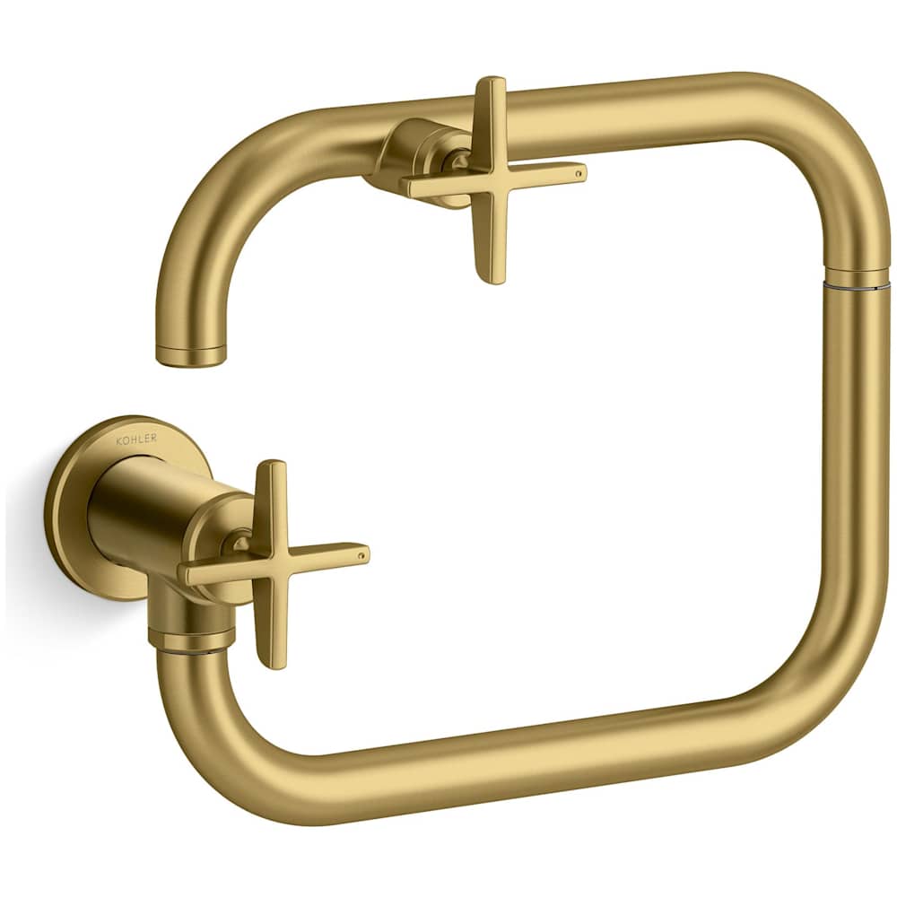 Billet 3.2 GPM Wall Mounted Single Hole Pot Filler with Dual Cross Handles