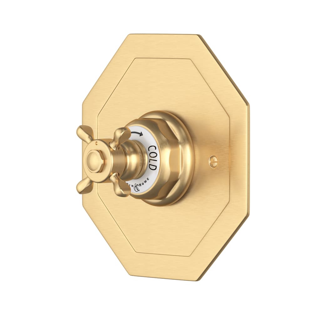 Edwardian Thermostatic Valve Trim Only with Single Cross Handle - Less Rough In