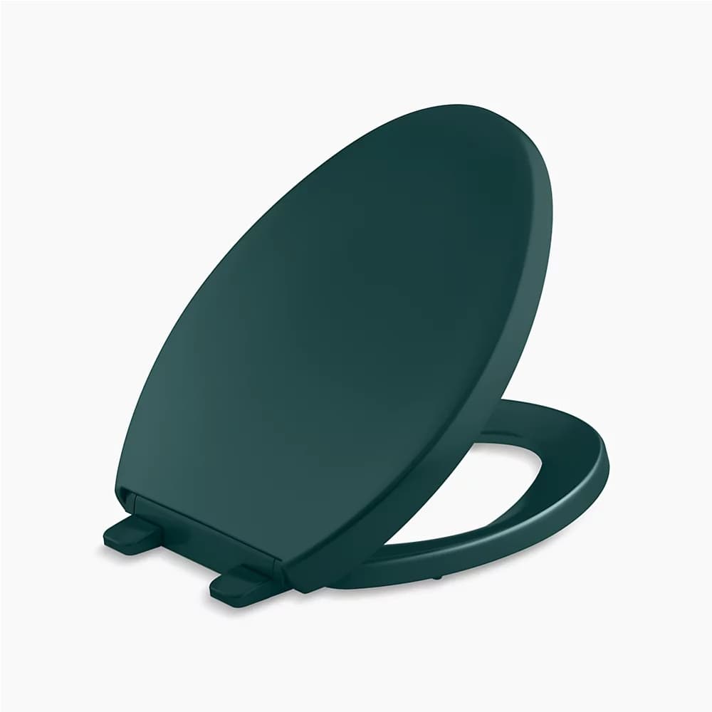 Reveal Elongated Closed-Front Toilet Seat with Grip Tight Bumpers, Quiet-Close Seat, and Quick-Attach Hinges