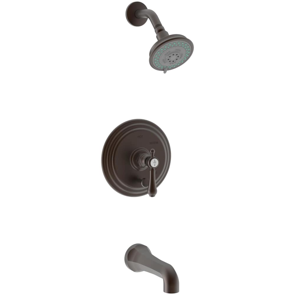 Chesterfield Single Handle Pressure Balanced Tub and Shower Trim with Single Function Shower Head and Metal Lever Handle