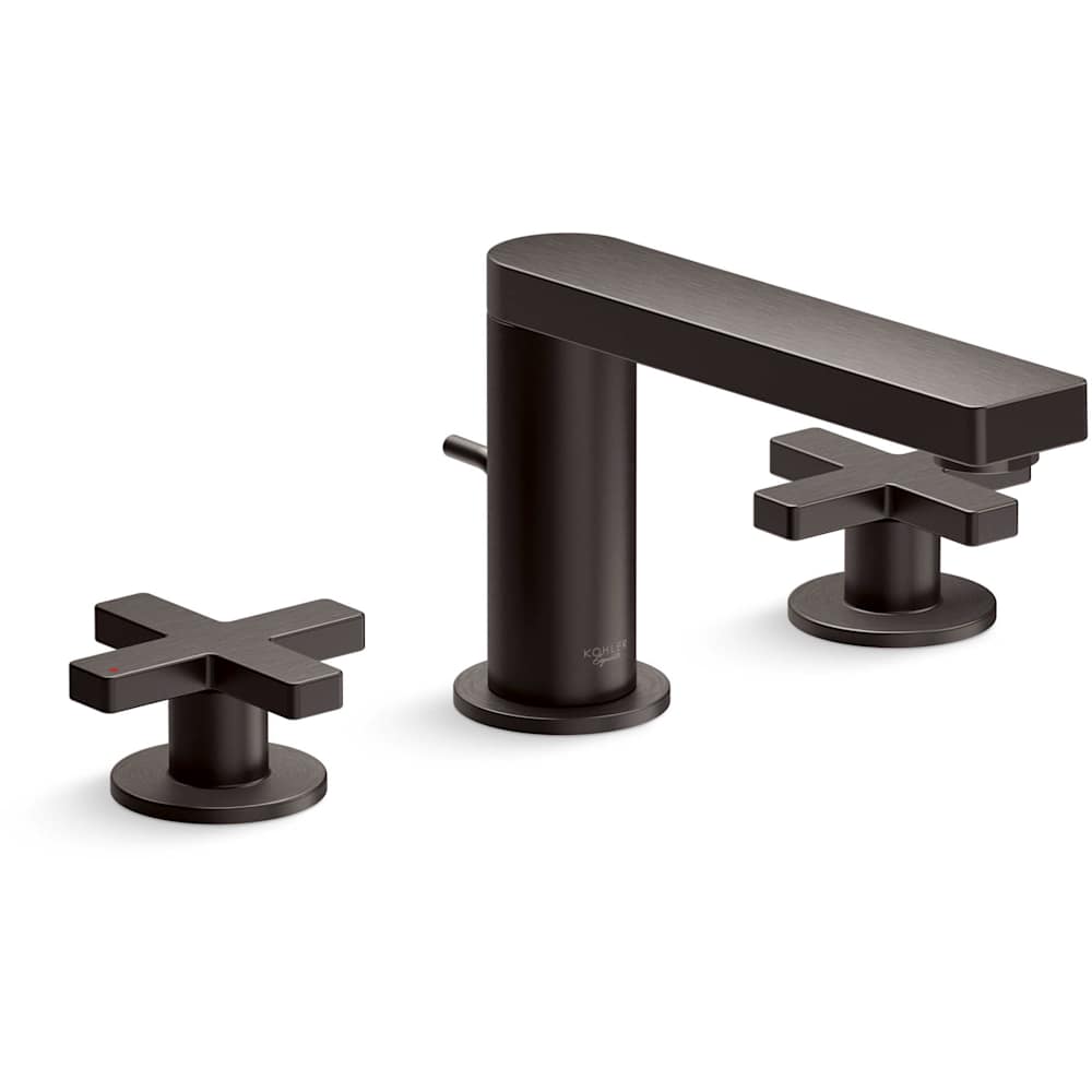 Composed Widespread Bathroom Faucet with Cross Handles and Pop-Up Drain