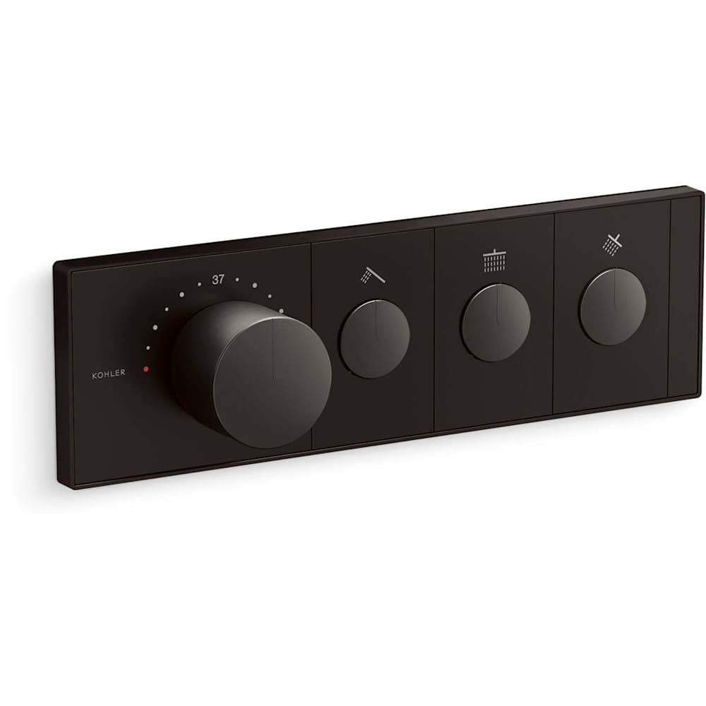 Anthem Three Function Thermostatic Valve Trim Only with Single Knob Handle, Integrated Diverter, and Volume Control - Less Rough In