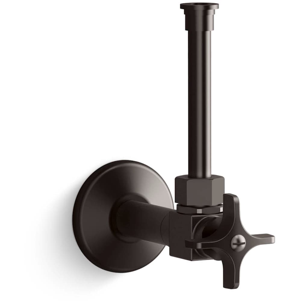 1/2" NPT Angle Supply With Stop, Cross Handle, And Rigid Vertical Tube