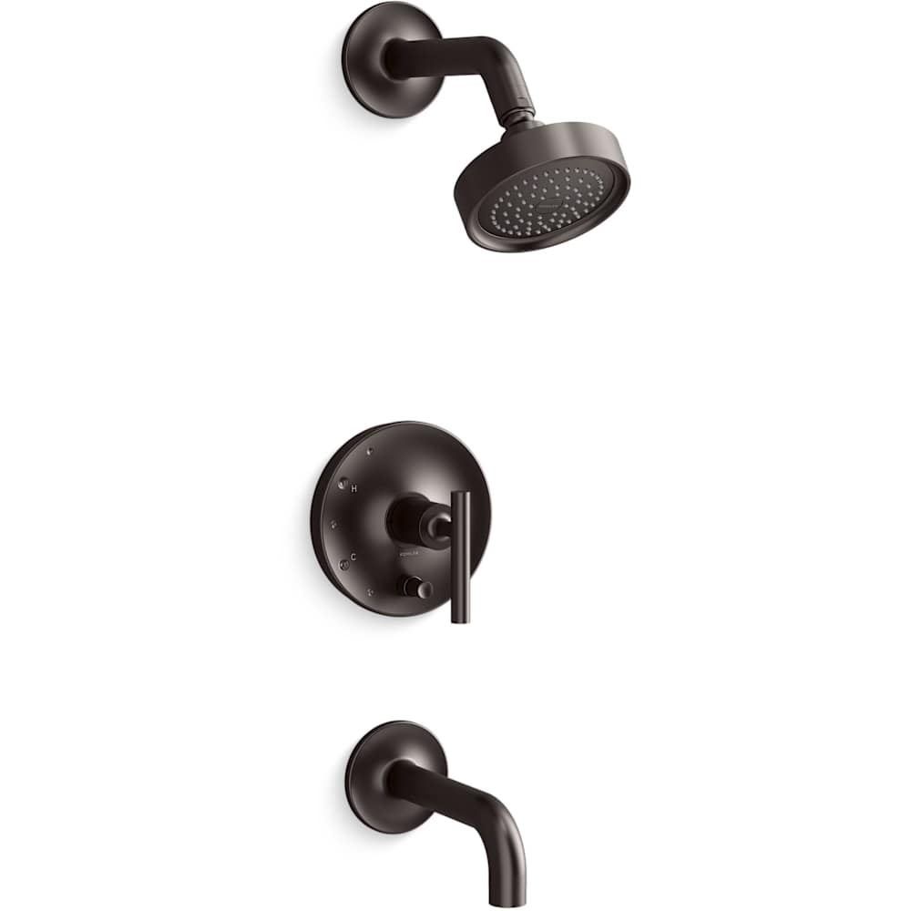 Purist Tub and Shower Trim Package with 2.5 GPM Single Function Shower Head with Katalyst, MasterClean and Rite-Temp Technologies