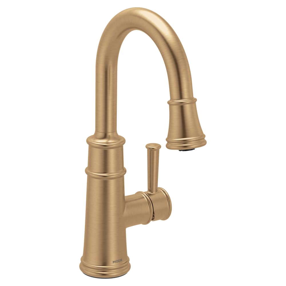 Moen Belfield 1.5 GPM Single Hole Pull Down Bar Faucet Bronzed Gold