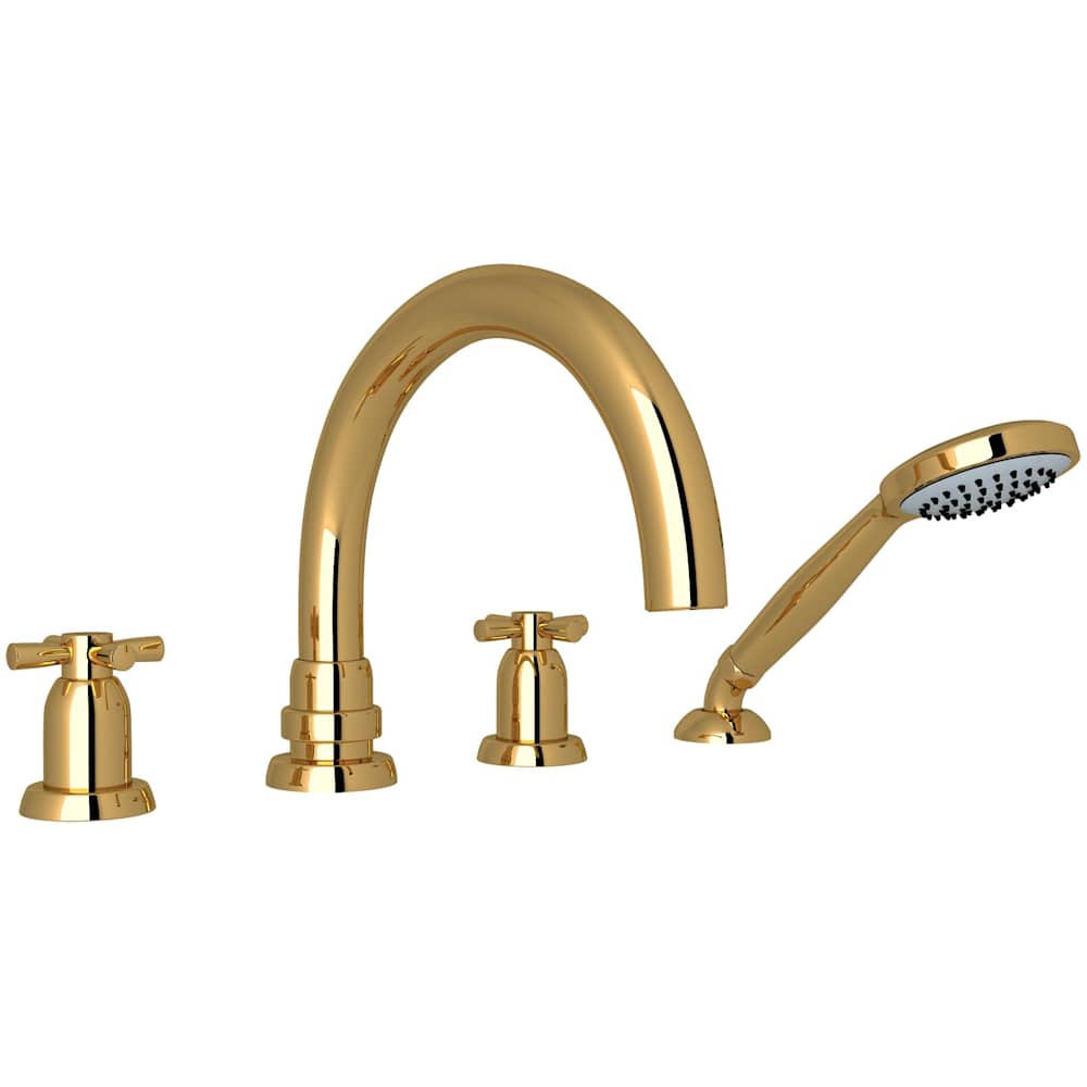 Holborn Deck Mounted Roman Tub Filler with Built-In Diverter - Includes Hand Shower